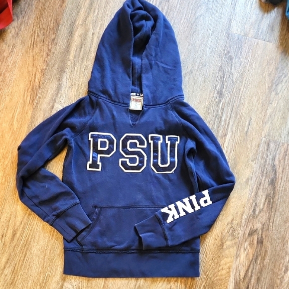 Victoria's Secret PINK PSU Penn State Navy Hoodie with Pink Size XS - Picture 1 of 4